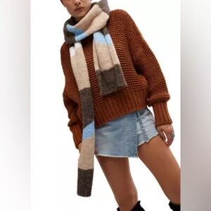 Free People Carina Swirl Scarf in Tan